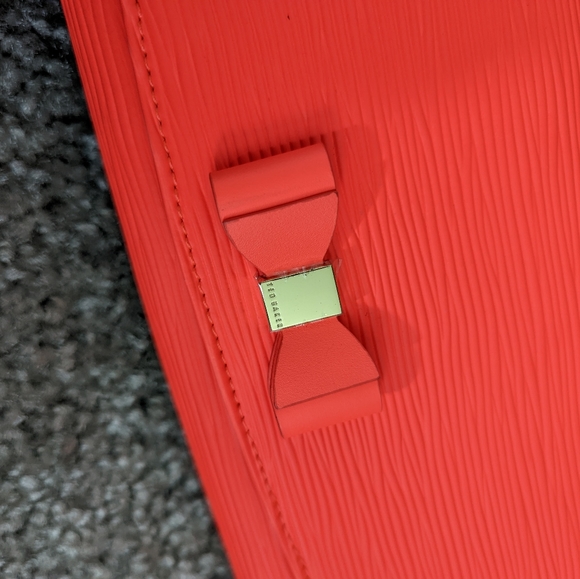 Ted Baker Bow Detail Crossbody Matinee Purse Neon Orange NEW WITH TAGS - Picture 2 of 9